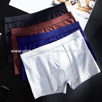 Underpants Men Seamless Underwear Boxer Briefs Solid Trunks Mens