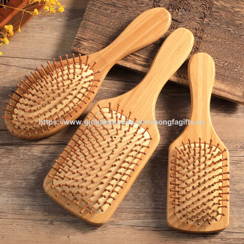 Peine de Masaje Anti-Estático de Bambú y Madera con Cojín de Aire y Etiqueta Privada para Puntos Calientes for sale at factory direct price