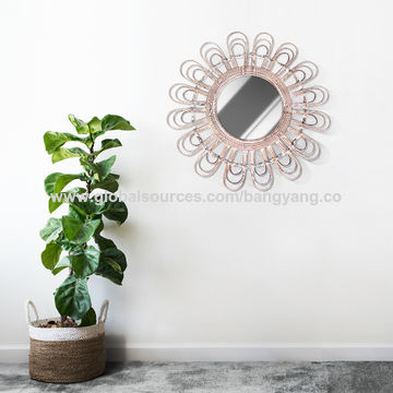Small Size Flower Room Hanging Wall Bamboo Rattan Entryway Mirror On Decor China Globalsources Com Mirror Decor Bamboo Hanging, Small Size Wall Mirror
