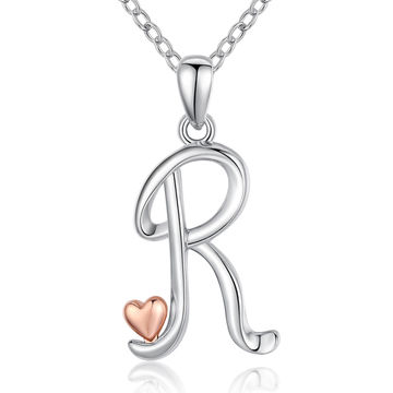 Gold Plated Sterling Silver R Initial Dangle CharmPendant