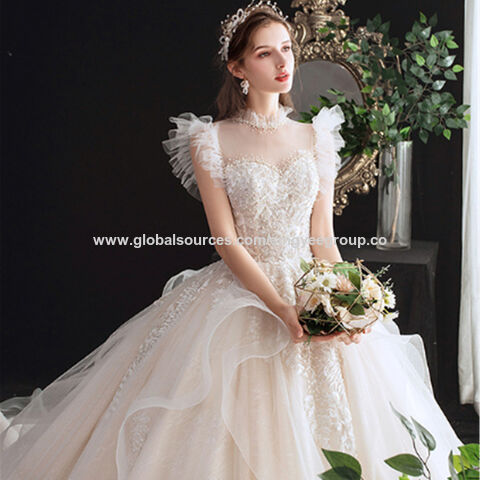 Compre Vestido De Casamento 2023 Nova Noiva Verão Simples Floresta Super  Fada Sonho Arrastando e Vestido De Casamento de China por grosso por 30 USD