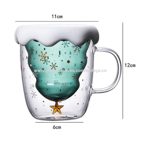 Clear Glass Coffee Mug, Double-Wall Insulated Glass Mug, Clear, 12 Ounces  Each (Pack of 2) - AliExpress
