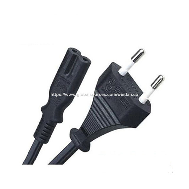 Cordon d'alimentation UE, prise européenne 2 broches vers IEC60320 C7, approuvé VDE