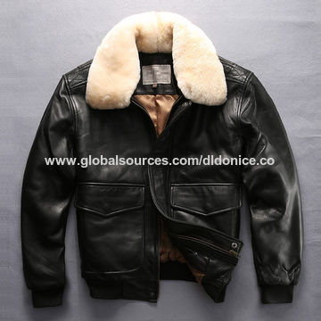 leather jacket with wool