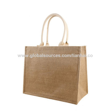 Portable Burlap Jute Shopping Bag Handbag Bamboo Loop Handles Tote Retro  DIY Bag Handbag Women Big Size Beach Bags For Girls - AliExpress
