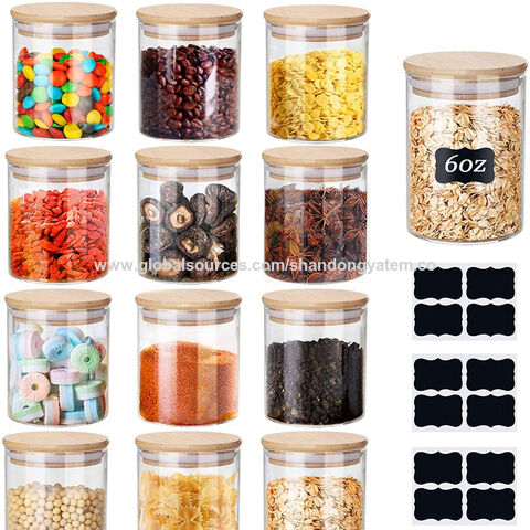 Buy Wholesale China 6oz Spice Jars With Bamboo Airtight Lids And Labels  Glass Storage Jar With Cork Glass Salt Jars & Glass Jar For Storage at USD  0.48