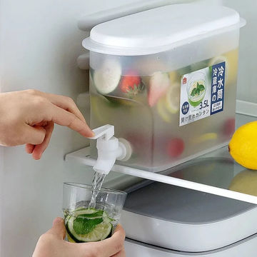 Large-capacity glass jar with faucet can be put in the refrigerator, sealed  cold water bucket, summer lemonade container
