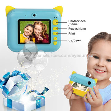 Instant Print Camera for Kids, Digital Zero Ink Video Camera 1080P FHD ...