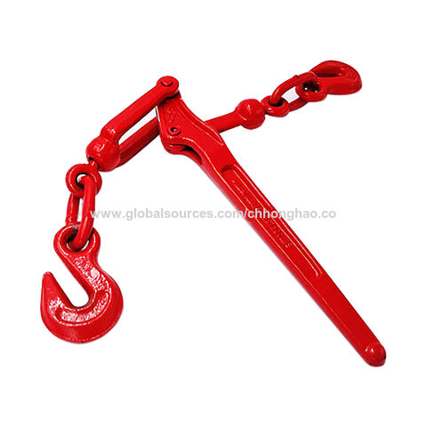 Tendeur à Levier Forgé, Type US 5/8", Peinture Rouge, pour Arrimage de Charges