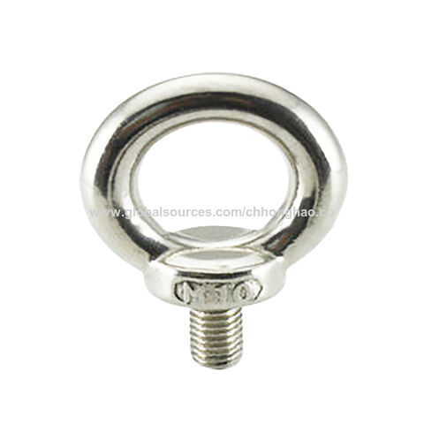 BOL-58983 M5 M6 M8 M10 DIN580 304 Stainless Steel Marine Lifting Eye Nut Ring Nut Thread Loop Hole for Cable Rope Eye Bolt HW108- Type: M6 2pcs 