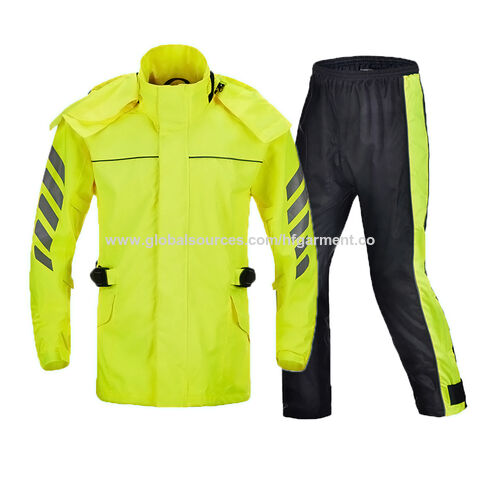 Men Women Rain Suit Waterproof Lightweight Hooded Raincoat Jacket And Pants F