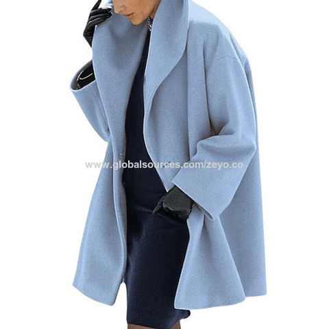 round neck wool coat