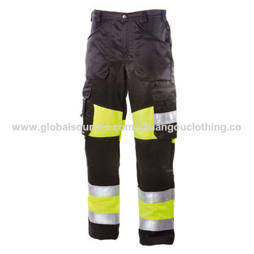 Men Hi Vis Work Cargo Trouser Reflective Safety Visibility Highway Workwear Vest 