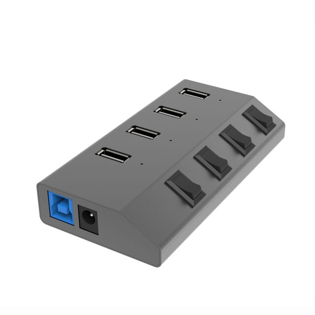 Concentrador USB 3.0 de aluminio de 4 puertos Super Speed con certificación CE/FCC y carga rápida para portátil for sale at factory direct price