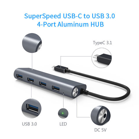 Bulk Buy China Wholesale Superspeed Ce Usb 3.1 Type C 4 Port Aluminum ...