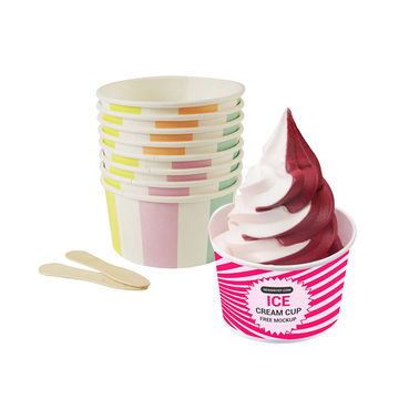 16 oz White Ice Cream Cups