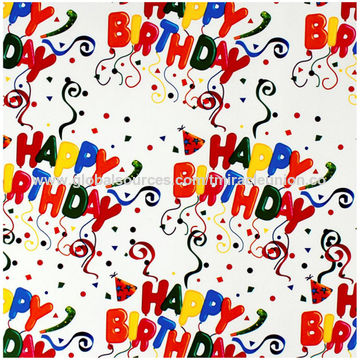 China Beautiful fresh candle happy birthday design wrapping paper sheet ...