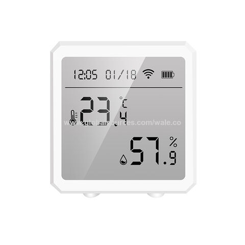 Tuya WiFi Temperature & Humidity Sensor Hygrometer Home Assistant for Smart  Home (Black with IR Remote)