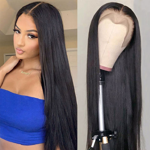 13*4 Lace Front Human Hair Wig Short Straight Blunt Cut Brazilian Wig Deep  Part