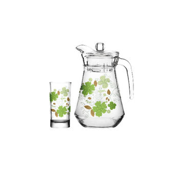 Glass Pitcher with Lid and Spout - High Heat Resistance Pitcher for  Hot/Cold