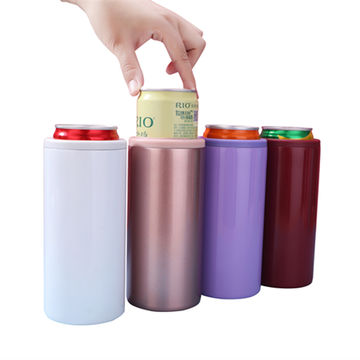 Buy Wholesale China 12oz Stainless Steel Insulated Skinny Can Cooler,double-walled  Vacuum Drink Holder Sleeve & Stainless Steel Beer Can Cooler at USD 2.69