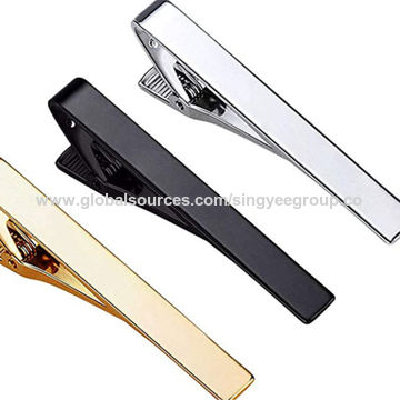 Clipes de Gravata de Cobre Masculinos, Acessórios de Moda Prata e Ouro, Clipes de Segurança Práticos para Gravatas for sale at factory direct price
