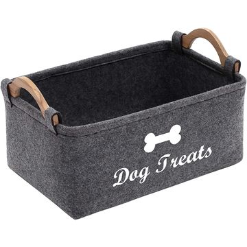 Panier de rangement pliable pour jouets pour chien avec nom