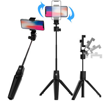 Selfie Stick Tripod Combination or Separately Use Applicable Aluminum Alloy Material 360 Degree Rotatable Camera Tripod for Photography for Video Anchor
