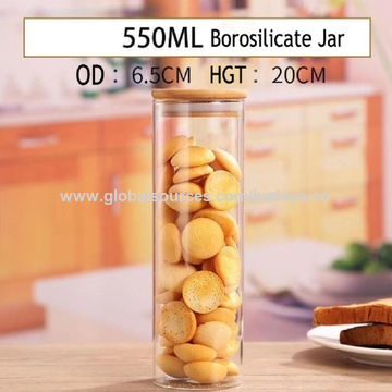 Wood Lid Glass Airtight Canister Kitchen Storage Bottles Jar Sealed Food  Container Tea Coffee Beans Grains Candy Jars Organizer