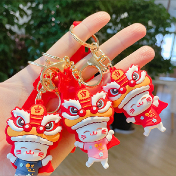 Lucky Cat Keychain Chinese Cute Lucky Cat Key Chain Goodie Bags