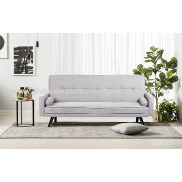 Modern Faux Leather Fabric Futon Sofa, Modern Faux Leather Futon Sofa Bed Home Recliner Couch White