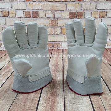 Lng26 Cowhide Leather Dry Ice Liquid Nitrogen Work Gloves Low