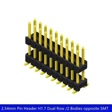 China 2.54mm Pin Header H1.7 Dual Row/2 Bodies opposite SMT on Global ...