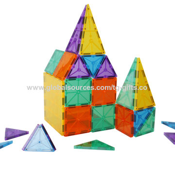 Magnetic Tiles Building Blocks,58PCS 3D Magnet Tiles Magnetic Blocks Set  for Kids and Toddlers,Educational STEM Magnetic Stacking Toys Construction