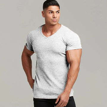 Wholesale China Sport Wear Clothing Fitness Slim Fit Sports Strips T-shirt Male Solid Fashion Tops Fitness Slim Fit T-shirt at USD 2.1 | Global Sources