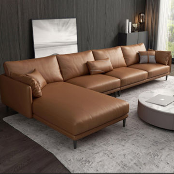 Leather Corner L Sofa China Factory, Leather L Sectional Sofa