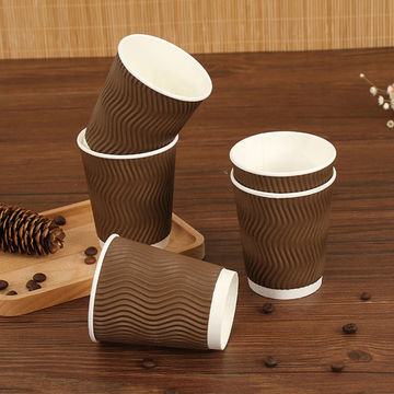 Custom Printed Disposable Corrugated Ripple Coffee Paper Cup with