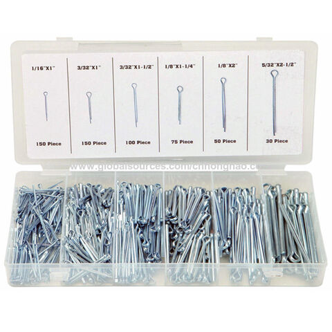 Dtacke 6 Sizes 555pc Zinc Plated Cotter Pin Assortment Kit Split Pin Assortment Use to Secure Hold for Bolts