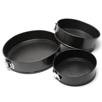 3-Pack Nonstick Bakeware Set, Baking Cookie Sheets, Heavy Duty Rectangular  Deep-Dish Cake Pan for Oven (Black)