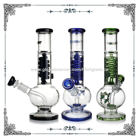 Freezable Coil Glass Tobacco Water Pipe Bong Hammer 6 Arm Perc Glass Bong