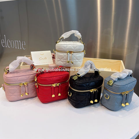 Buy Wholesale China Women Leather Mini Cosmetic Bag For Dior Luxury Design  Knitting Lady Shoulder Handbag Solid Colors & For Dior Cosmetic Bags at USD  49.21