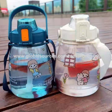 Botella de agua de gran capacidad de 1100 ml, vaso para limonada, botella para zumo, vaso de agua con cuerda para colgar, botella de PC for sale at factory direct price