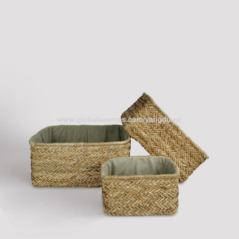 Straw woven storage baskets sundries baskets for sale at factory direct price