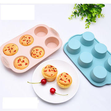 Silicone Muffin Pan,6 Cups Non-Stick Cupcake Molds,Food Grade