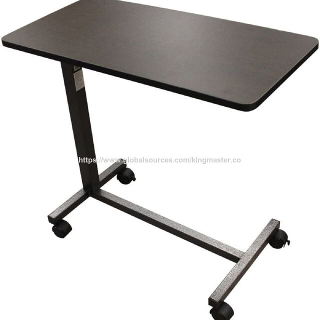 Meja Laptop Mobile Duduk yang Dapat Disesuaikan Ketinggiannya Klasik, Meja Ergonomis, Datar (60cm), Hitam Legam