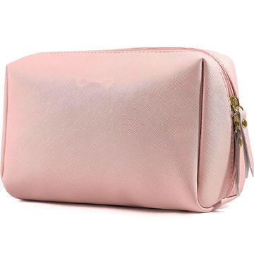 Unique Bargains PU Leather Waterproof Makeup Bag Cosmetic Case Makeup Bag  for Female S Size Pink 1 Pcs