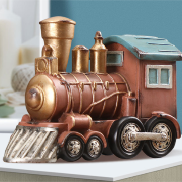 Decoração de Trem Retrô de Poliresina de 19 cm para Decoração de Casa no Atacado for sale at factory direct price
