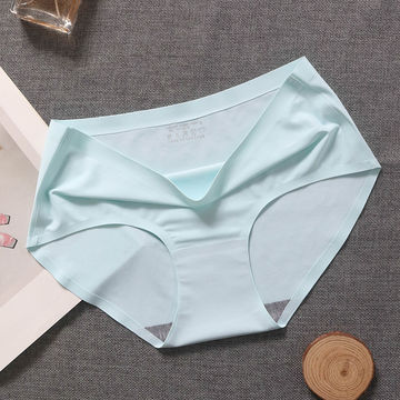Hight Quality Laser Cutting One Piece Female Seamless Underwear Ice Silk  Briefs Women Traceless Panties
