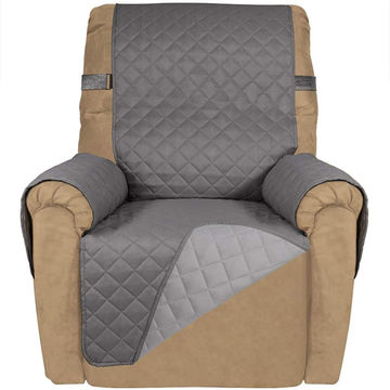 Grey Color Waterproof Quilted Sofa, Single Recliner Sofa Cover