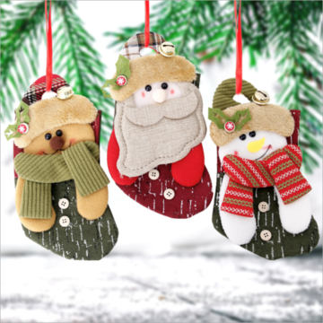 Mini Christmas Stockings Decorating Small Stockings Christmas Gift Snowman Elk 